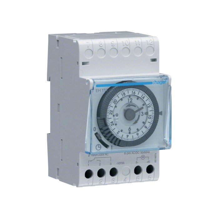Analogni tajmer sa rezervnim hodom (200 sati), dnevni, 1 preklopni kontakt 16A 230V~