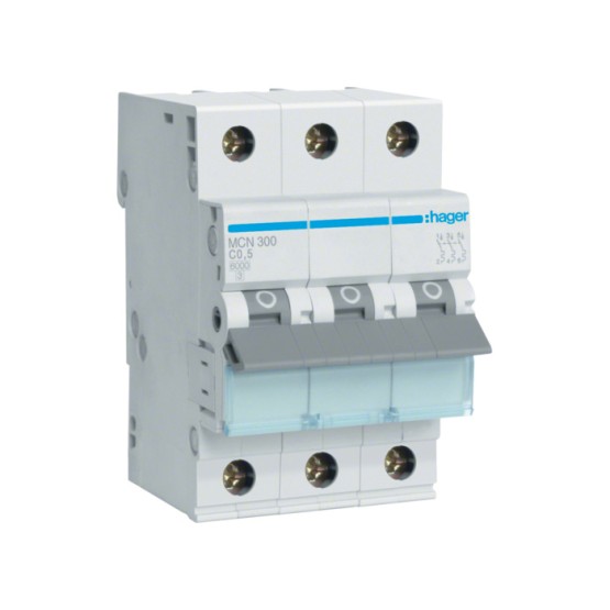 Automatski osigurač 0,5A, 3-polni, C, 6kA