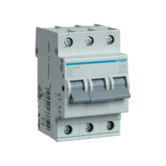 Automatski osigurač 20A, 3-polni, C, 10kA