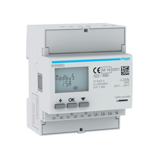 Digitalno brojilo trofazno indirektno, 1A-5A MODBUS MID