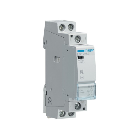 Kontakter 2NO., In=25A, 230V (~), 1 modul, bešumni