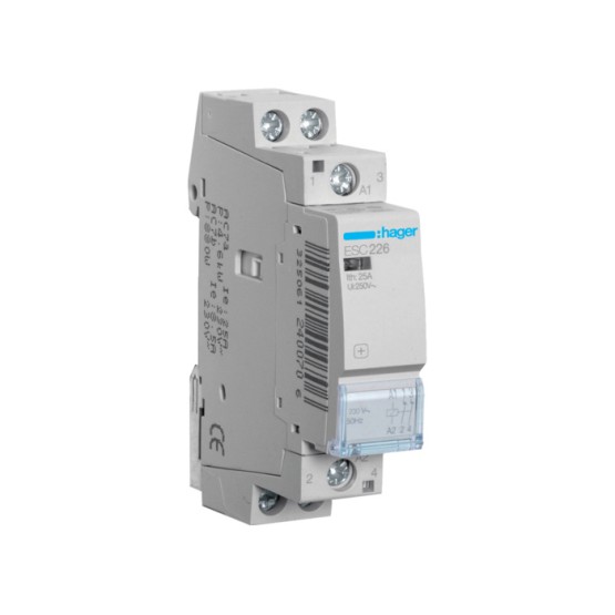 Kontakter 2k.z., In=25A, 230V (~), 1 modul