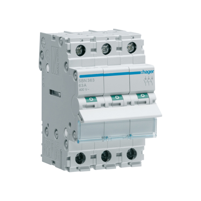 Prekidač snage 3-polni, In=63A, 3 modula, montaža na DIN šinu