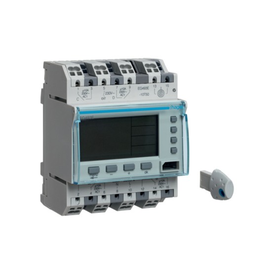 Tajmer širine 4 modula godišnji program, 2 preklopna +2NO., 10A