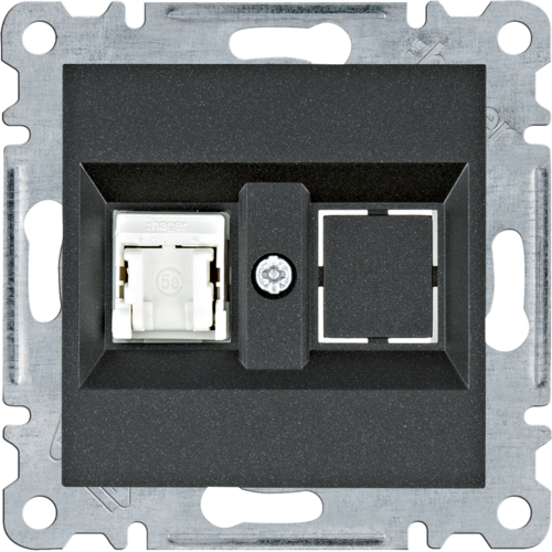 Utičnica, 1xRJ45, Cat.5e UTP, Lumina, crna