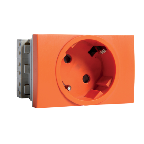 Systo utičnica narandžasta, 16A, 3 modula