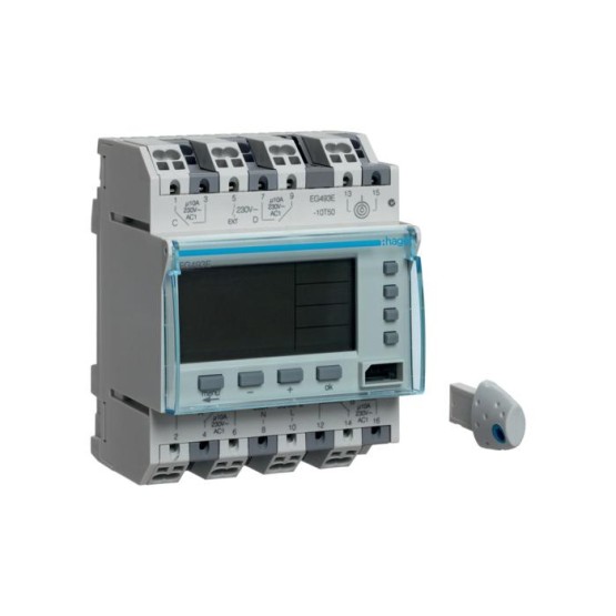 Tajmer širine 4 modula godišnji program, 102 mj.memorije, 3 preklopna +1NO., 10A